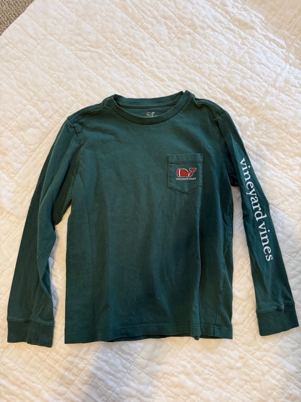 Vineyard Vines Football Green Long-Sleeve Pocket Tee